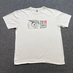Zync Temple University TShirt Sz L Mens White 2010 Owls Graphic Skater Tee